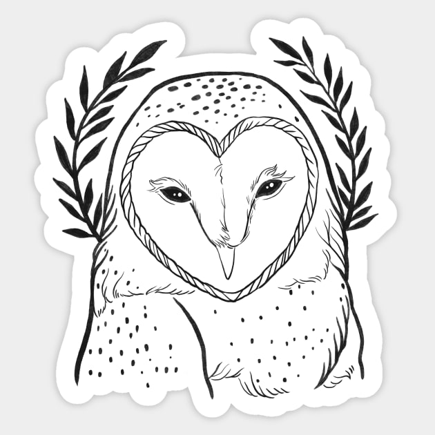 Night Owl Line Art Sticker by Ley Guth Art